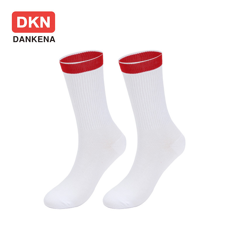 DANKENA 10 Pairs Autumn Winter Europe America White Crew Socks Striped Simple Fashion Lovers Sports Socks